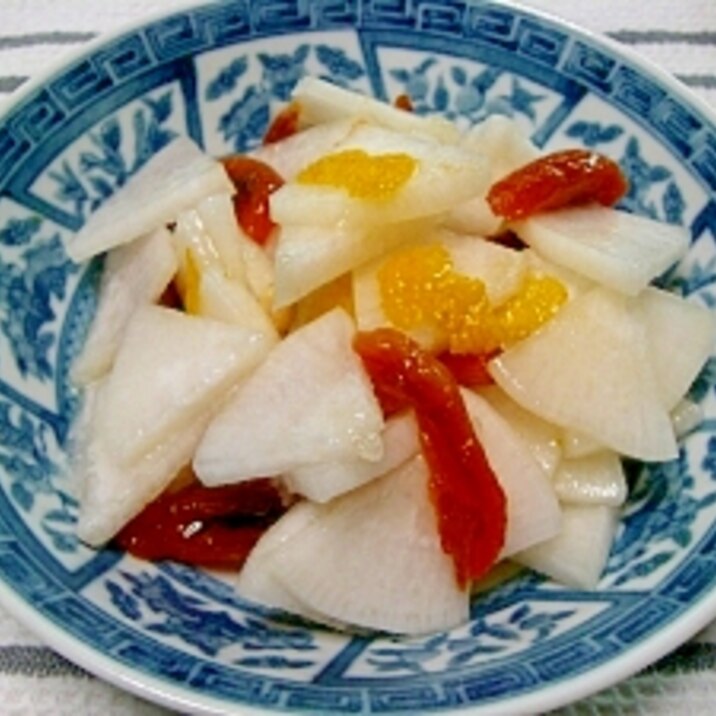 ほのかに甘い 大根と干し柿のユズ風味和え物 レシピ 作り方 By カゲジジ 楽天レシピ